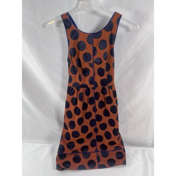 Anthropologie Dresses & Skirts - Anthropologie Dress Rokin Polka Dots Cross Back Maeve Brown Blue size 4